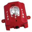 Wall horn/strobe, outdoor 2-wire, red